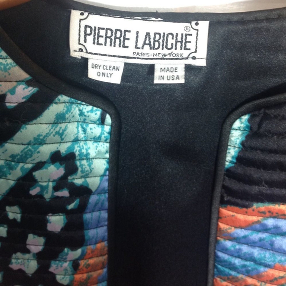 Vintage Pierre Labiche Silk Puff Sleeve Open Front Jacket S - Picture 8 of 13